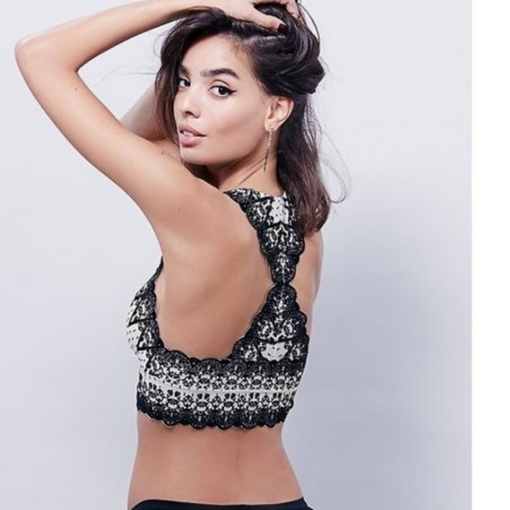 Free People Snowglobe Racerback Velvet Bralette
